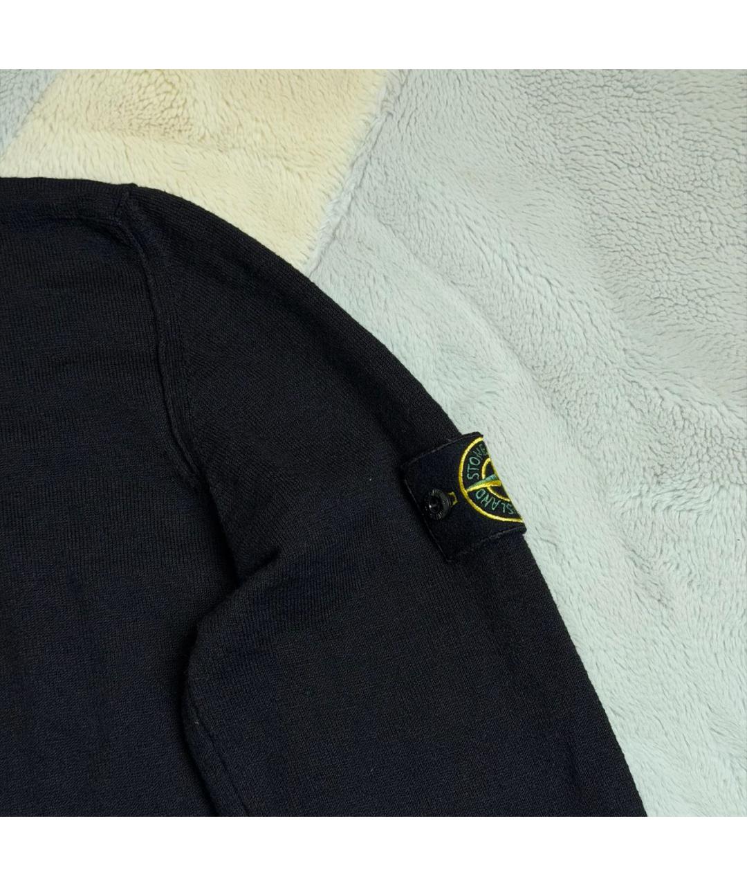 STONE ISLAND Черный хлопковый джемпер / свитер, фото 4