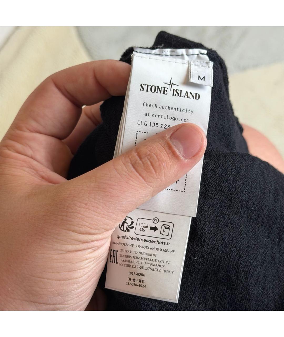 STONE ISLAND Черный хлопковый джемпер / свитер, фото 7