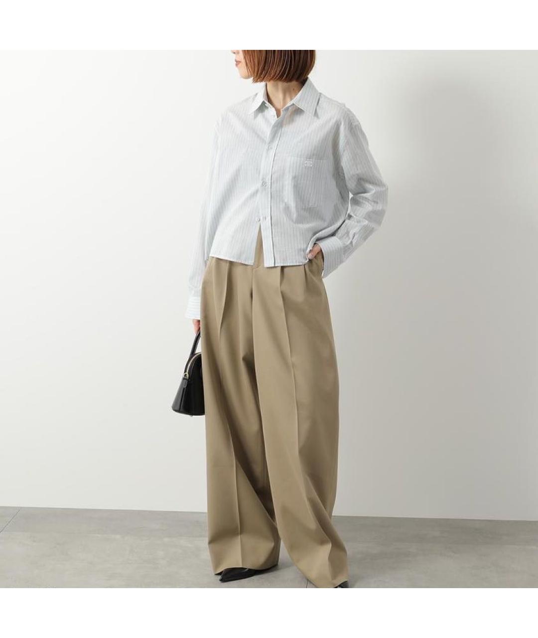 CELINE Бежевые хлопковые прямые брюки, фото 2