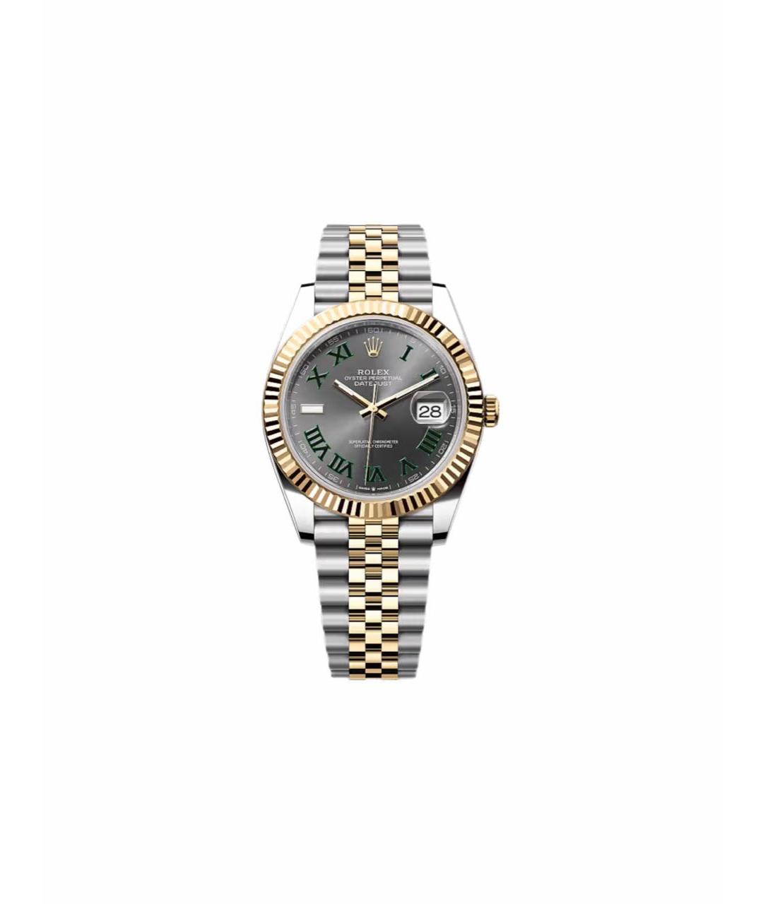 ROLEX Серые часы из желтого золота, фото 5