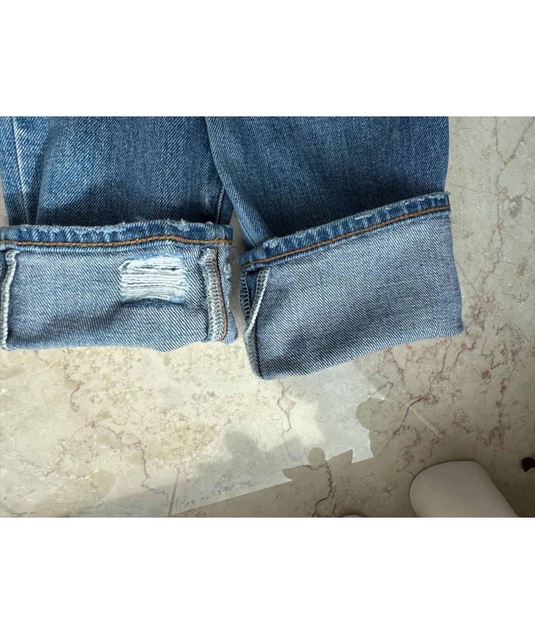 SAINT LAURENT Голубые хлопковые джинсы слим, фото 7