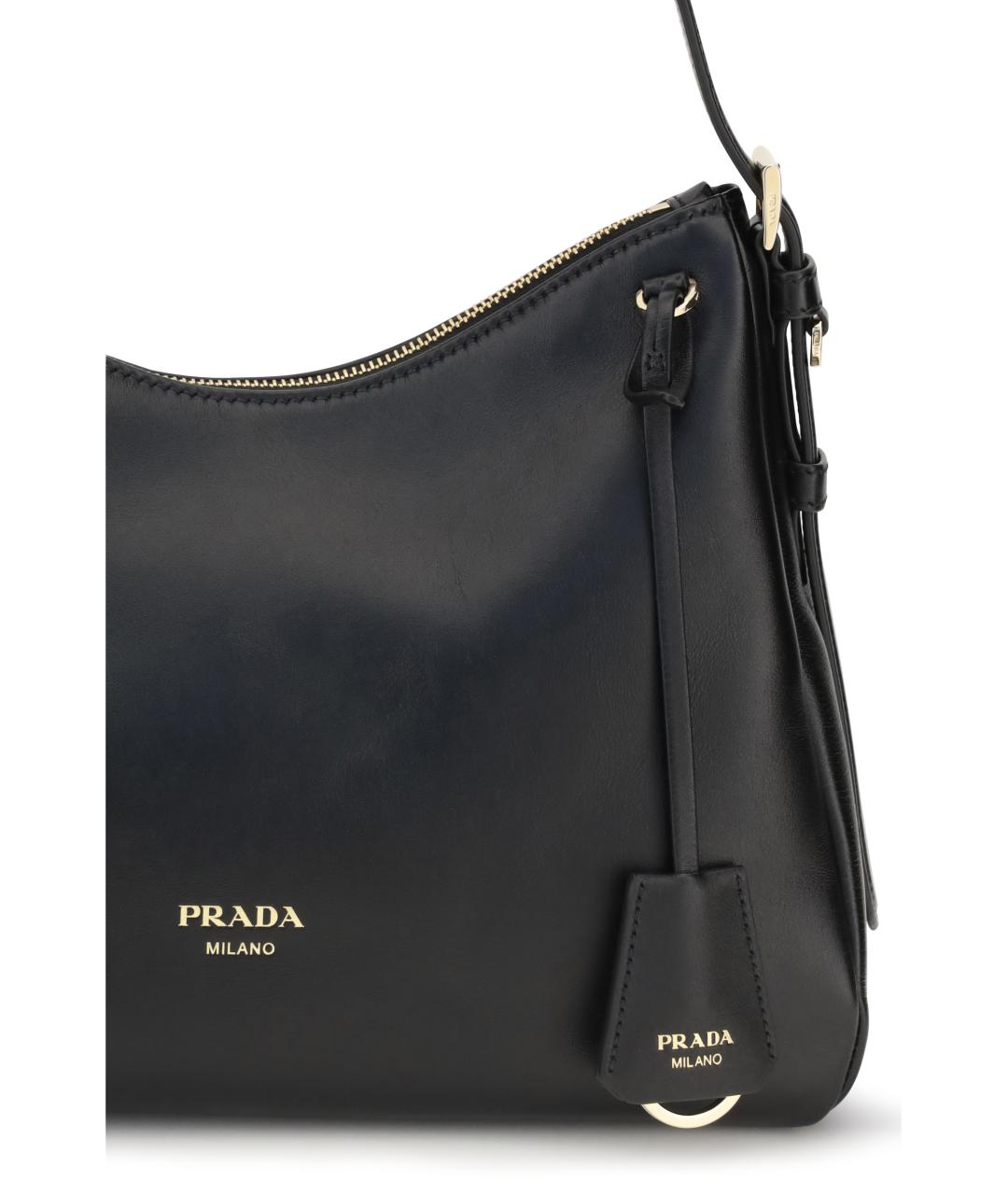 PRADA Черная кожаная сумка через плечо, фото 4