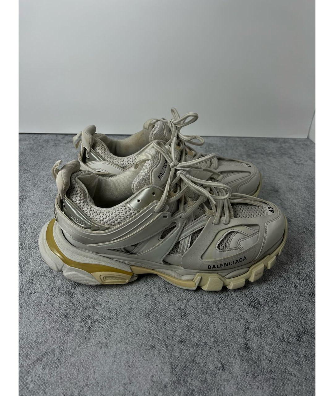 BALENCIAGA Бежевые текстильные низкие кроссовки / кеды, фото 8