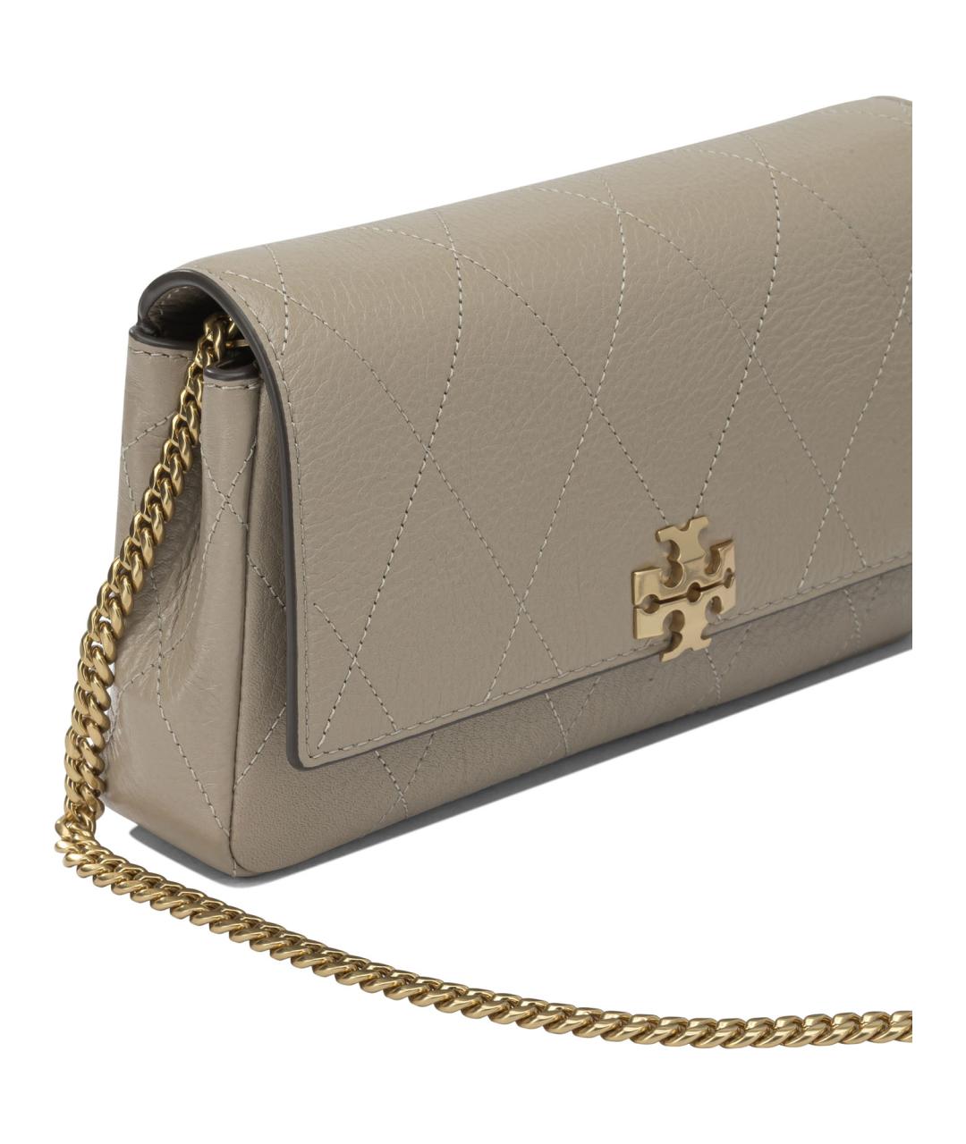TORY BURCH Серая кожаная сумка через плечо, фото 4