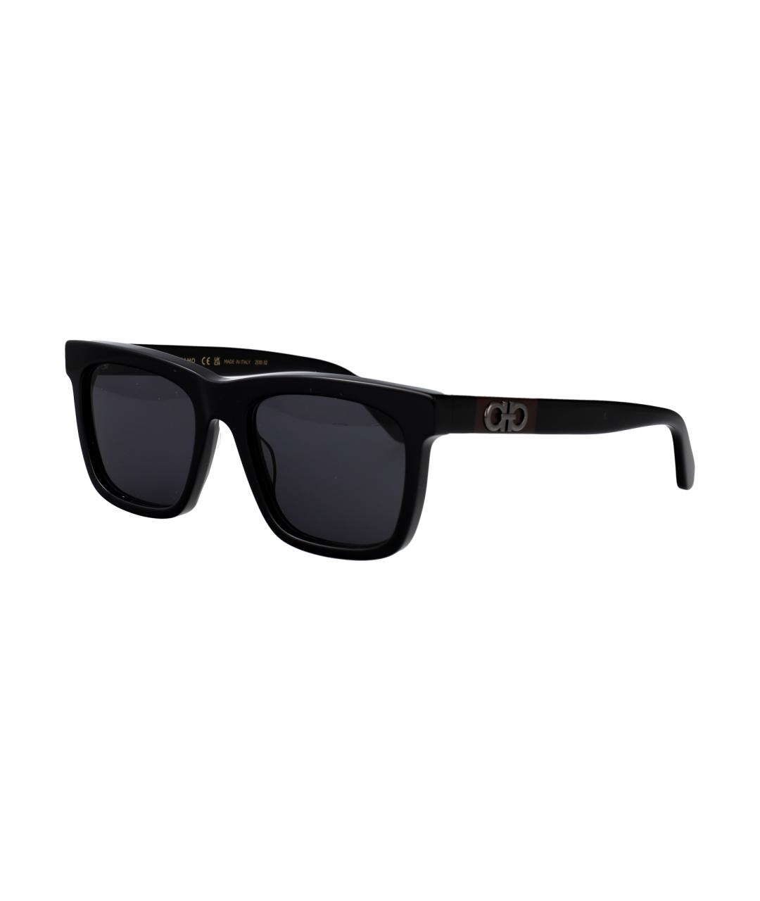 FERRAGAMO Черные пластиковые солнцезащитные очки, фото 2