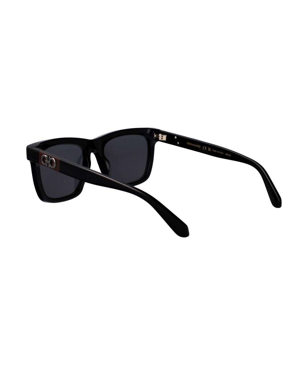 FERRAGAMO Черные пластиковые солнцезащитные очки, фото 4