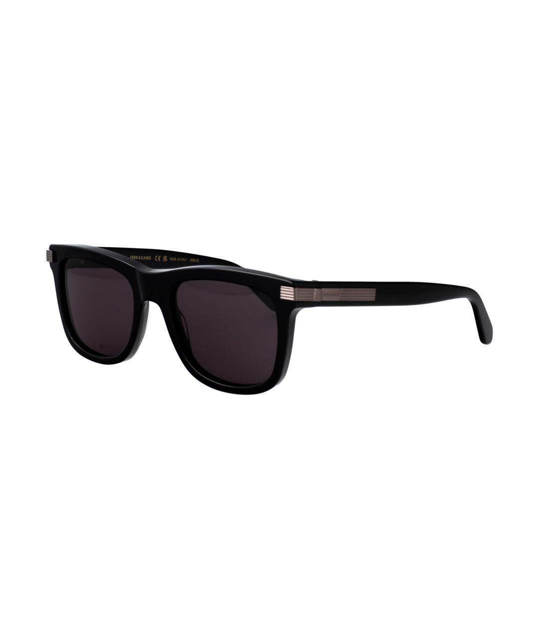 FERRAGAMO Черные пластиковые солнцезащитные очки, фото 1
