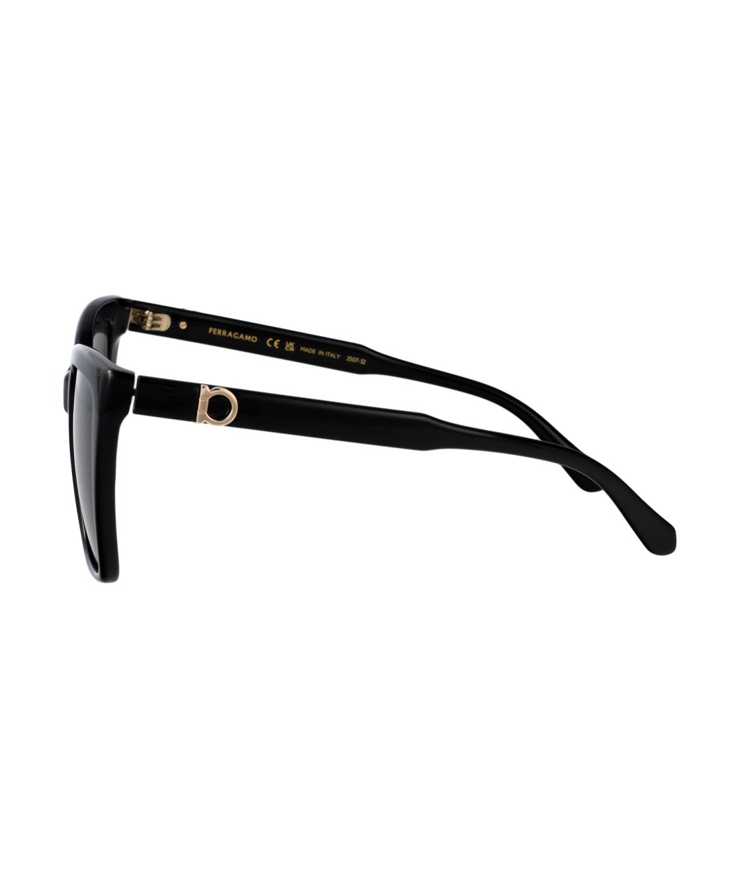 FERRAGAMO Черные пластиковые солнцезащитные очки, фото 3