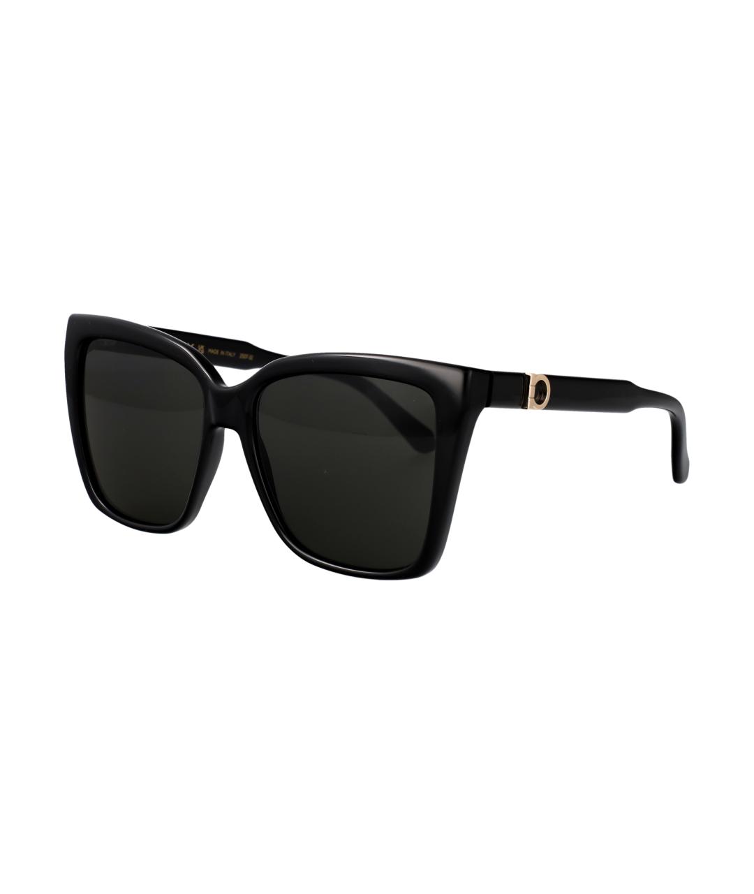 FERRAGAMO Черные пластиковые солнцезащитные очки, фото 1
