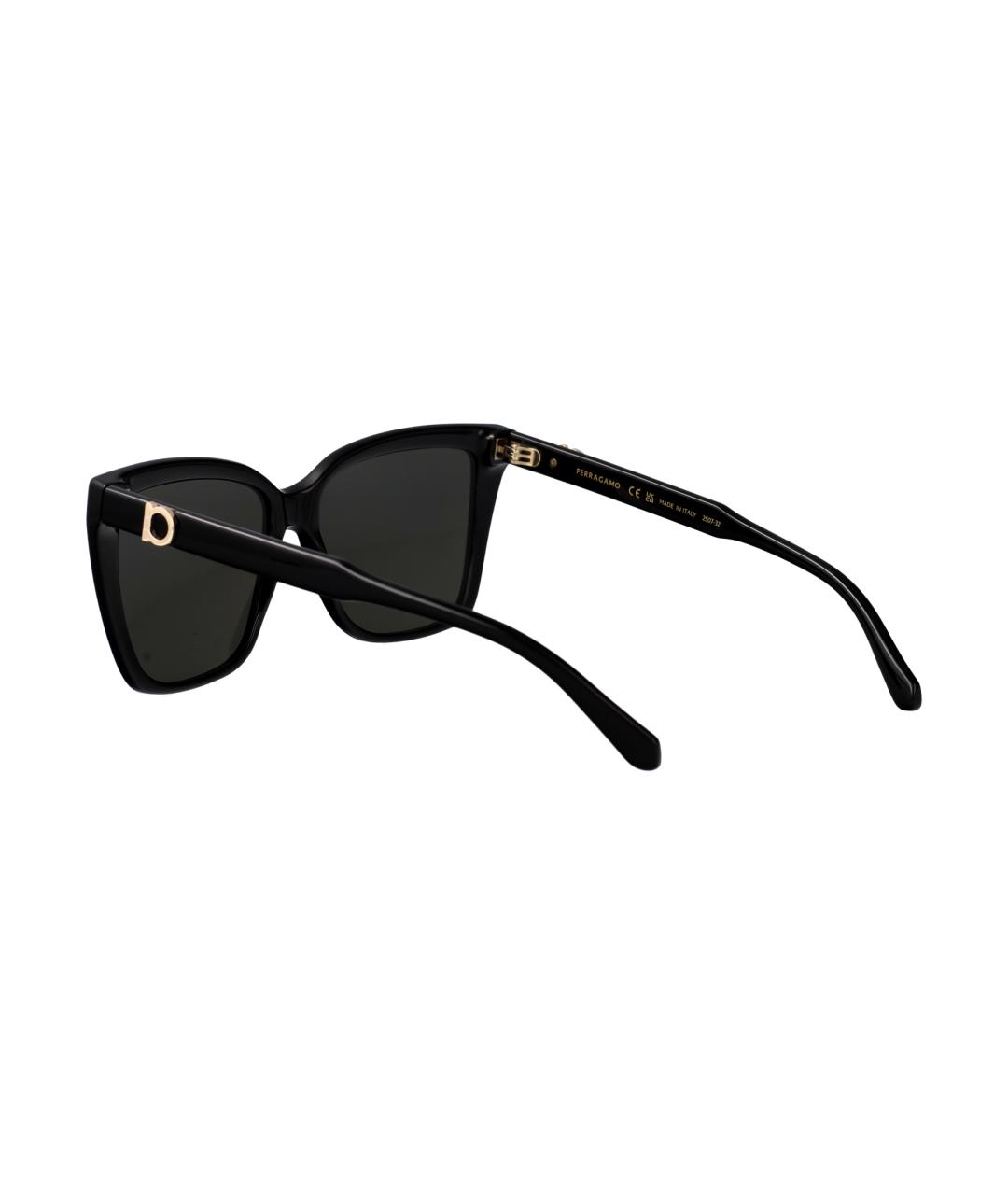 FERRAGAMO Черные пластиковые солнцезащитные очки, фото 4