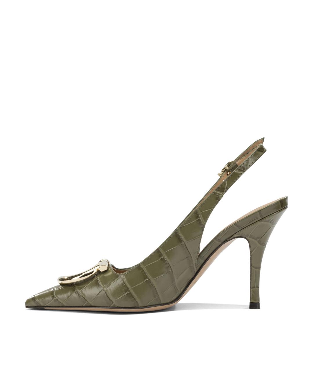 FERRAGAMO Зеленые кожаные туфли, фото 3