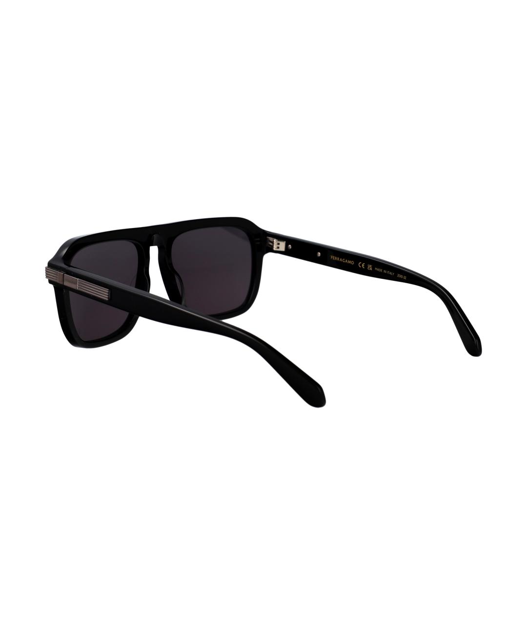 FERRAGAMO Черные пластиковые солнцезащитные очки, фото 4