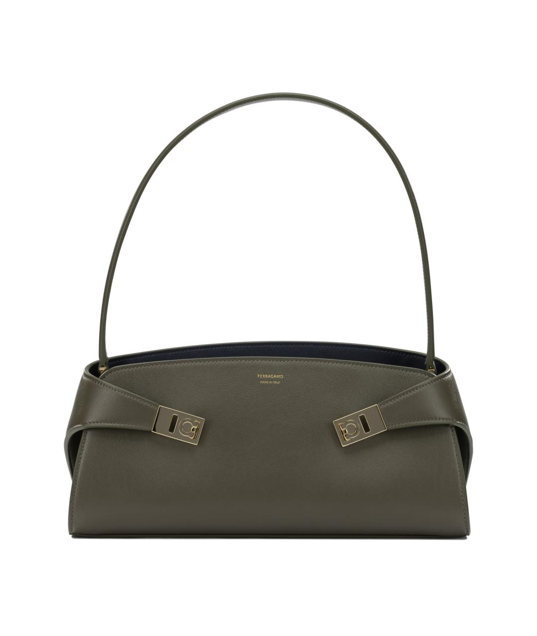 FERRAGAMO Зеленая кожаная сумка через плечо, фото 1