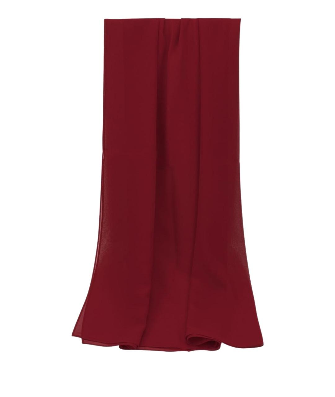MAX MARA Красный шелковый шарф, фото 1