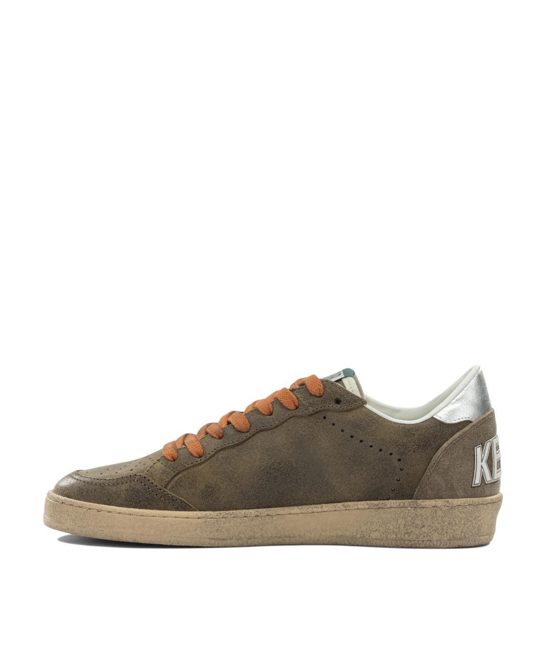 GOLDEN GOOSE Коричневые замшевые низкие кроссовки / кеды, фото 3