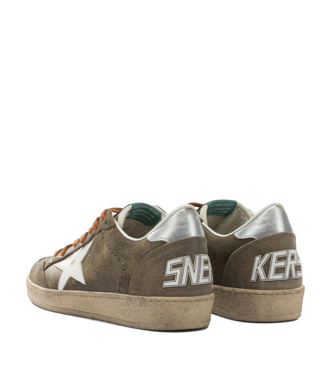 GOLDEN GOOSE Коричневые замшевые низкие кроссовки / кеды, фото 4