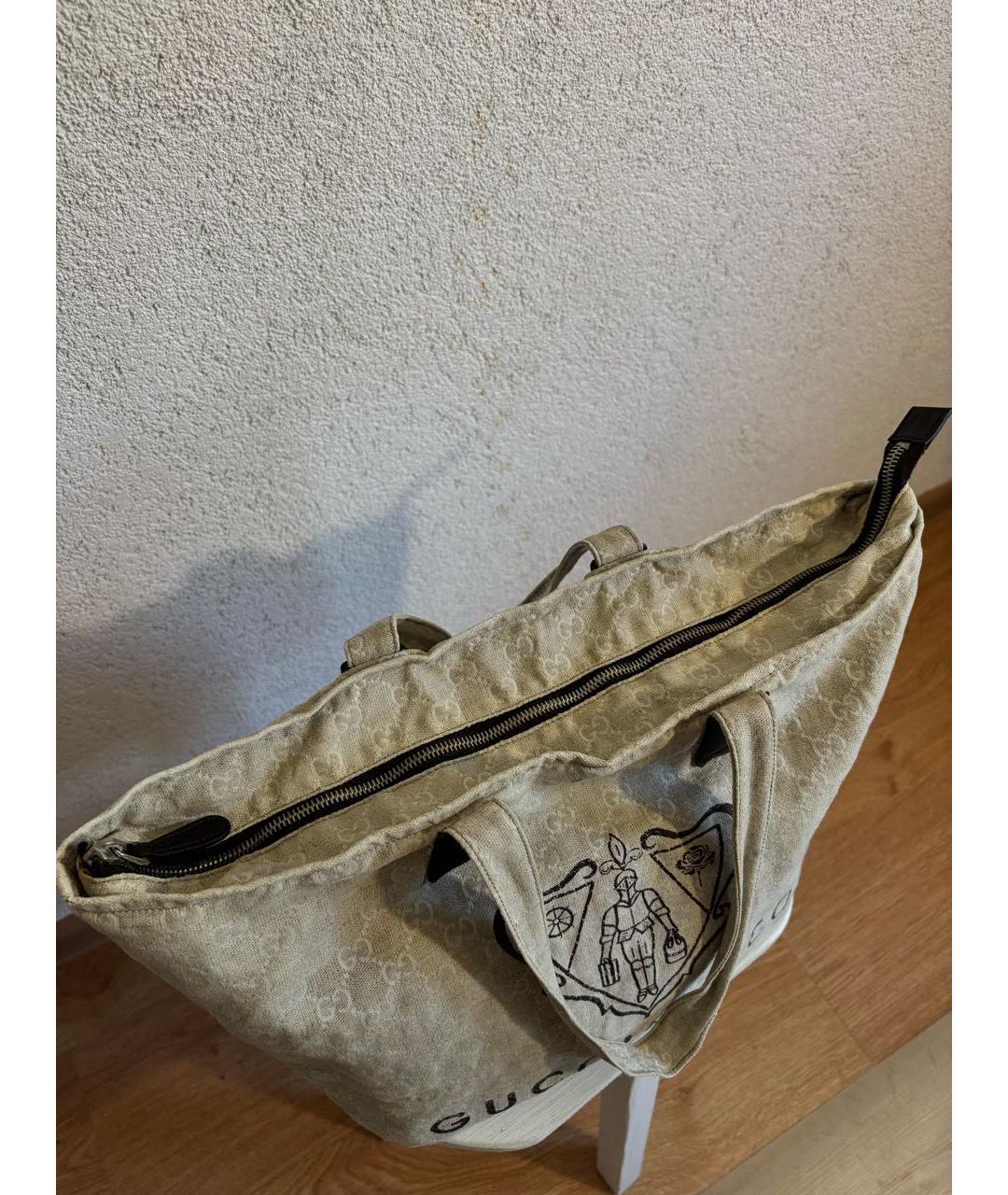 GUCCI Бежевая сумка тоут, фото 3