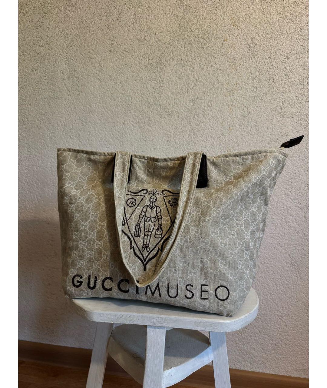 GUCCI Бежевая сумка тоут, фото 2