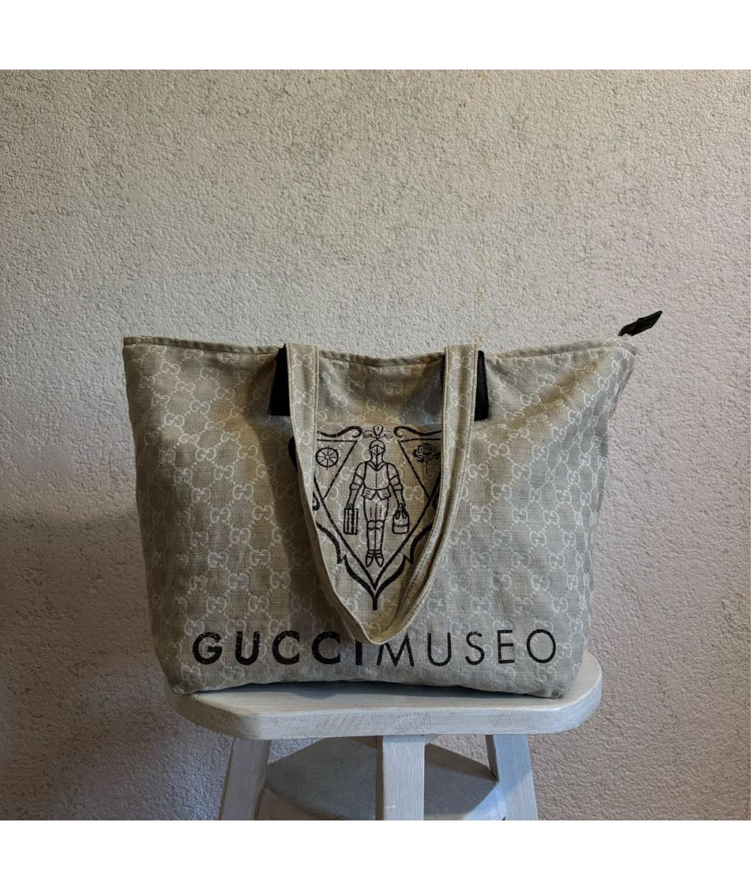 GUCCI Бежевая сумка тоут, фото 7