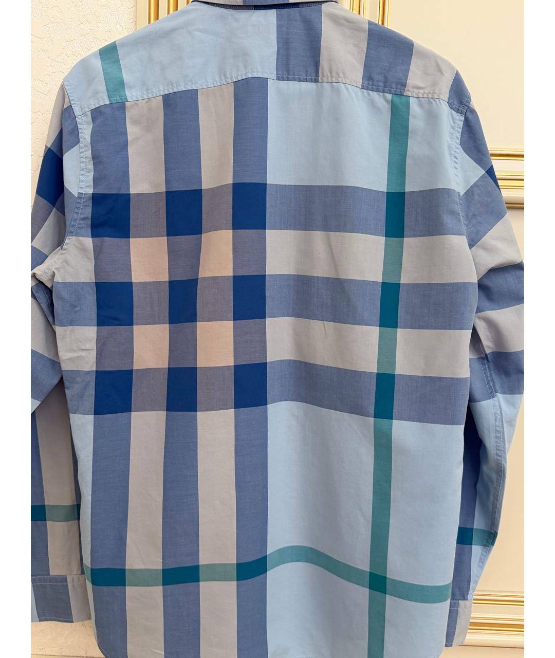 BURBERRY Голубая хлопковая классическая рубашка, фото 2