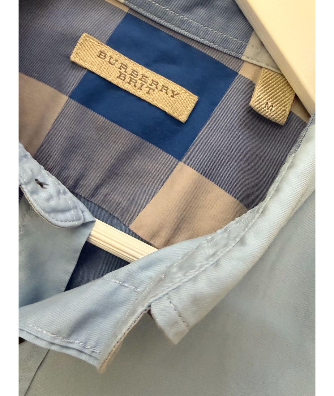 BURBERRY Голубая хлопковая классическая рубашка, фото 3