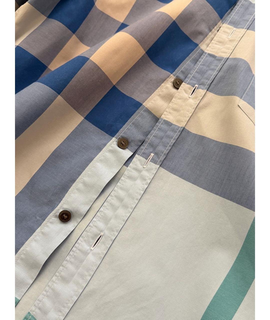 BURBERRY Голубая хлопковая классическая рубашка, фото 5