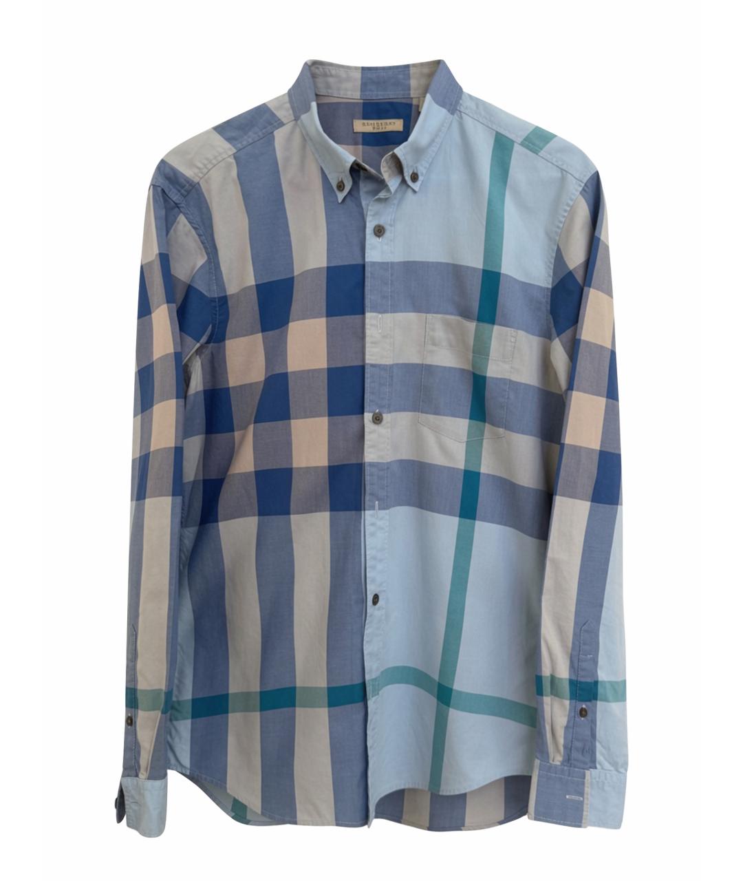 BURBERRY Голубая хлопковая классическая рубашка, фото 1