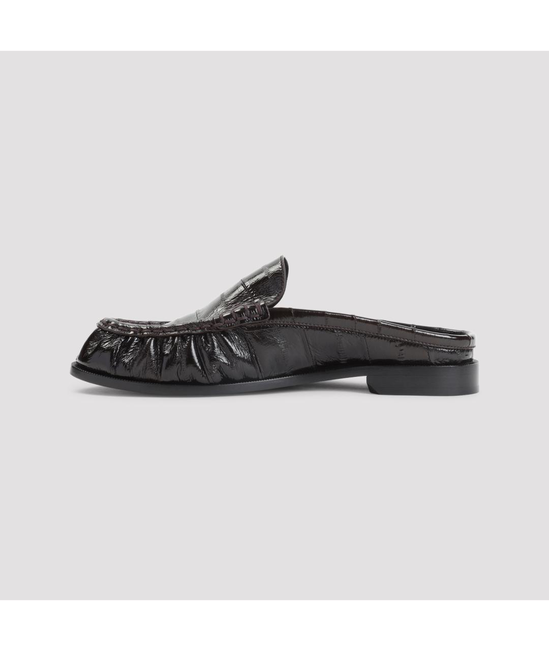 SAINT LAURENT Коричневые кожаные мюли, фото 3