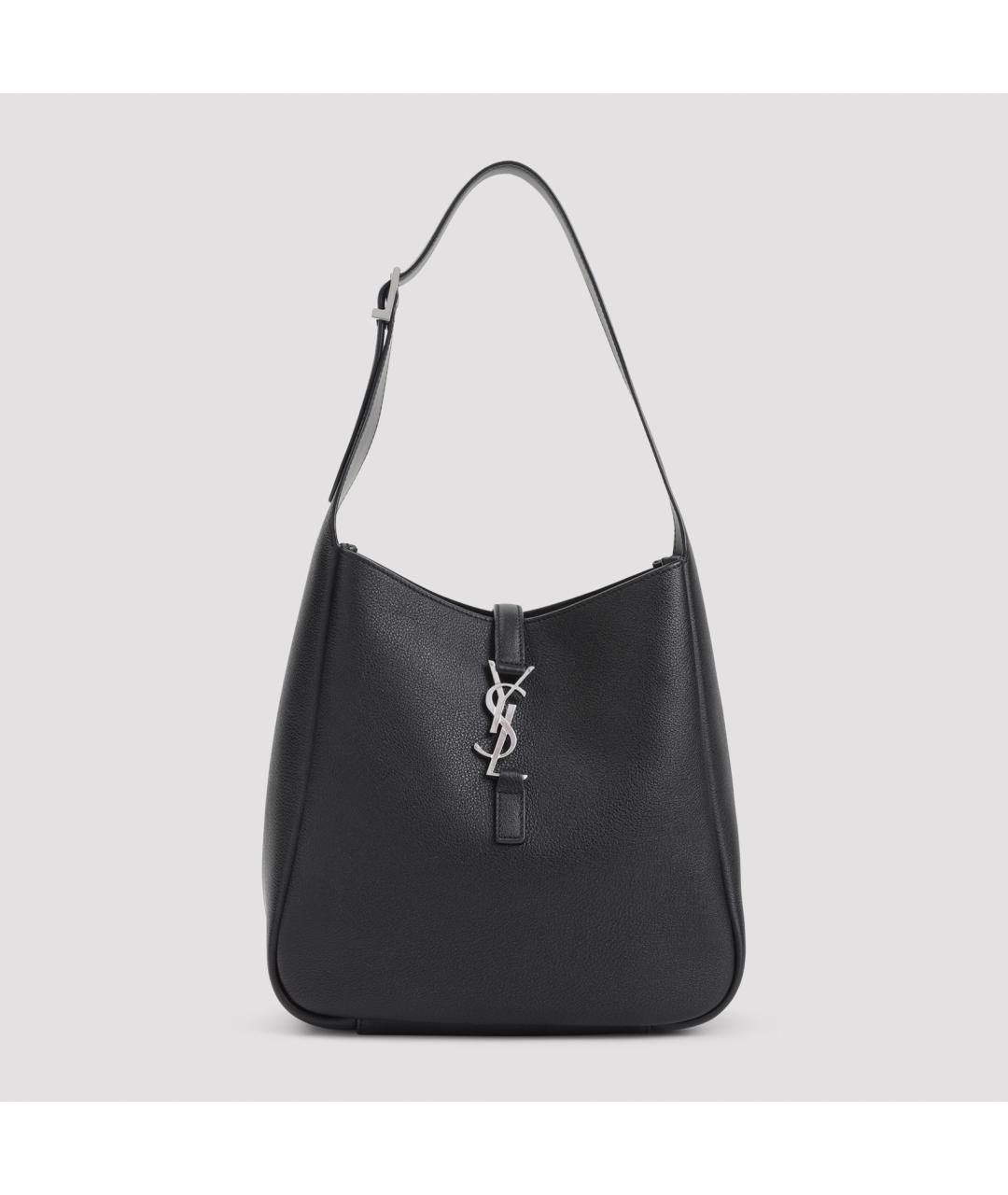 SAINT LAURENT Черная кожаная сумка через плечо, фото 2