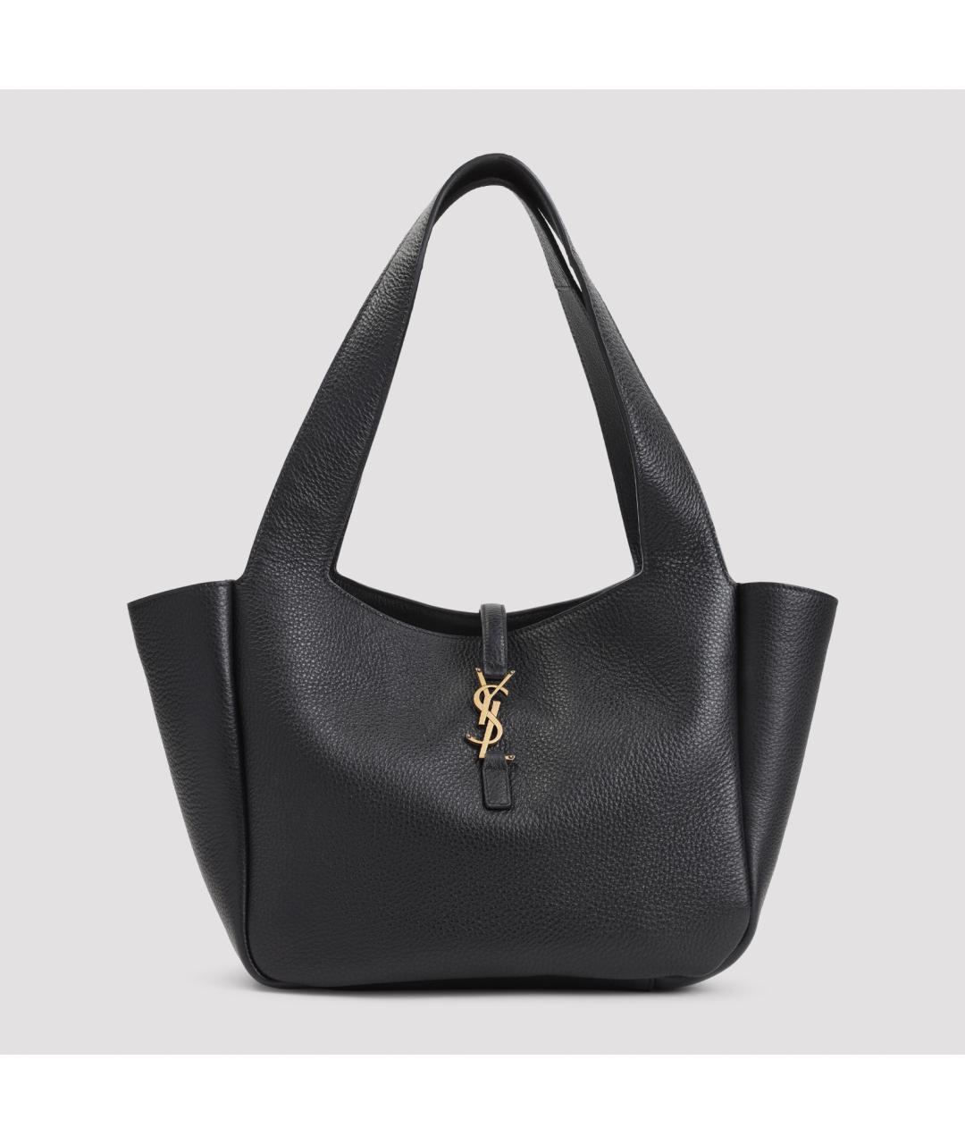SAINT LAURENT Черная кожаная сумка тоут, фото 2