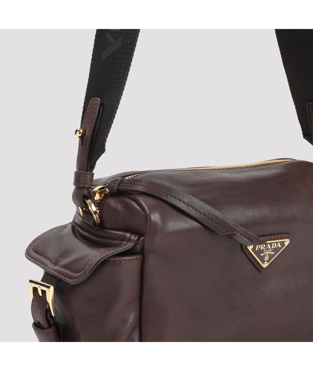 PRADA Коричневая кожаная сумка через плечо, фото 4