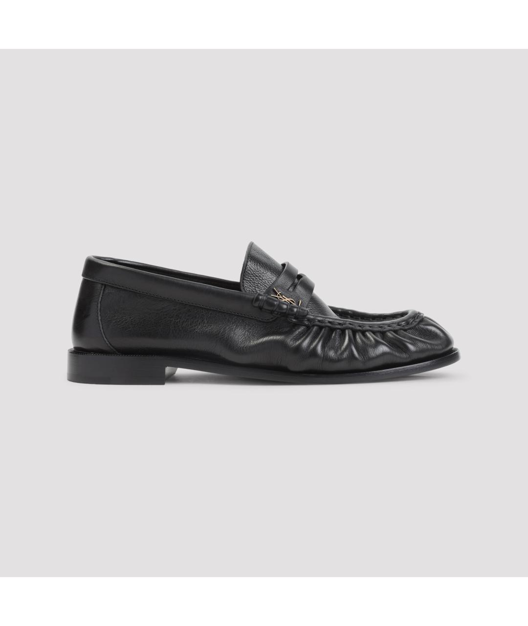 SAINT LAURENT Черные кожаные лоферы, фото 2