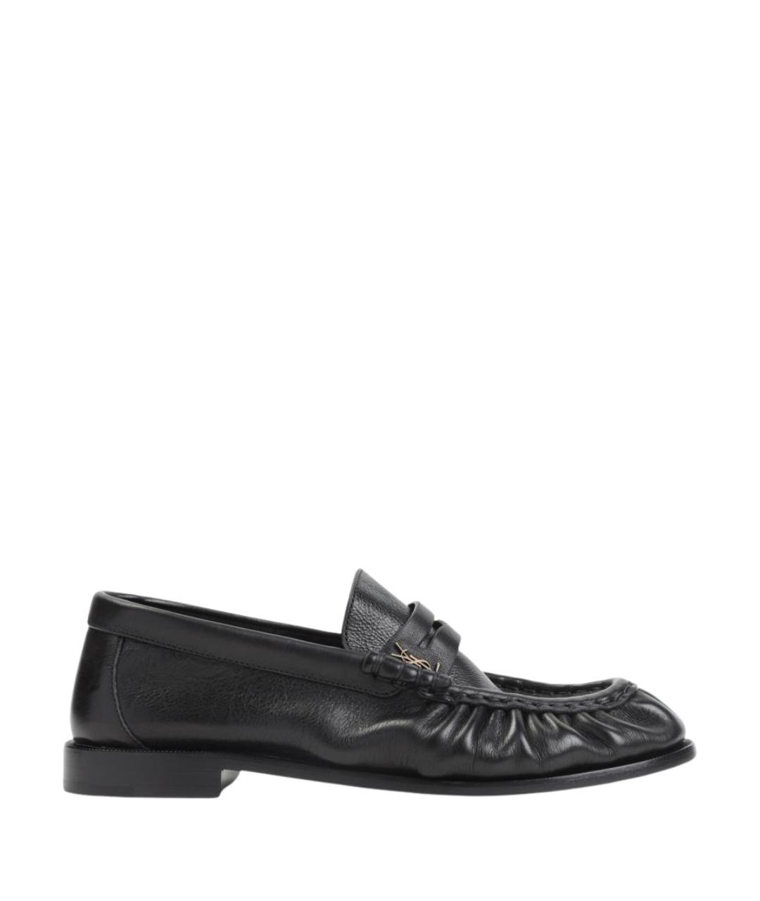SAINT LAURENT Черные кожаные лоферы, фото 1