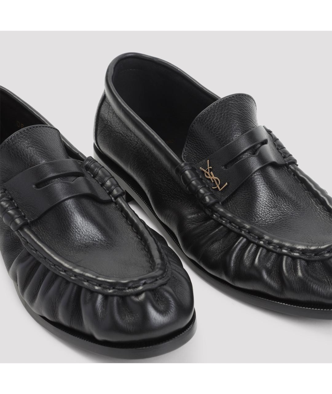 SAINT LAURENT Черные кожаные лоферы, фото 5