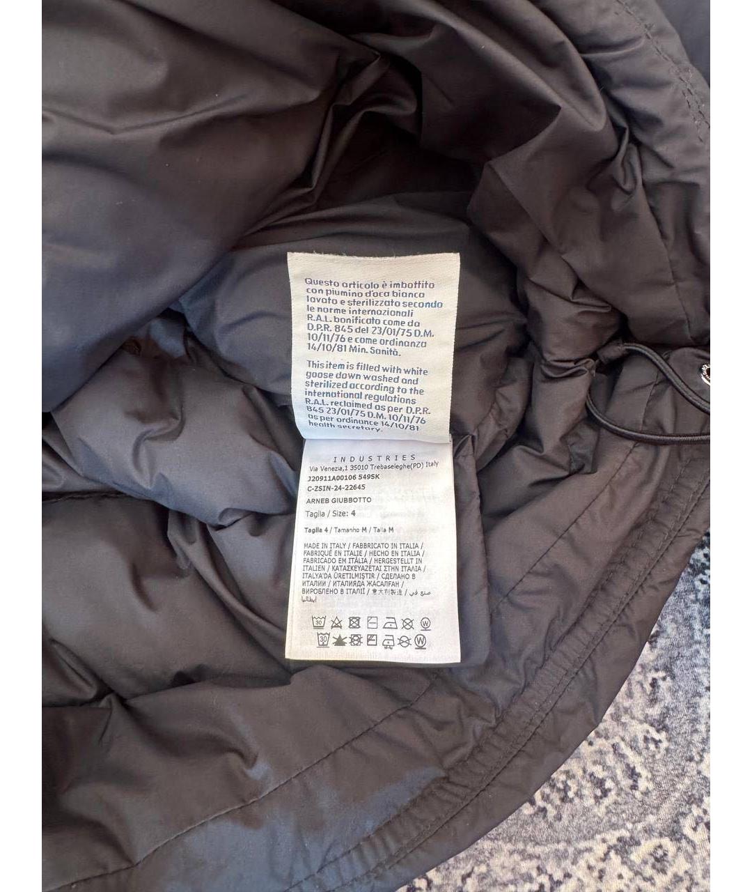 MONCLER Черная полиамидовая куртка, фото 3