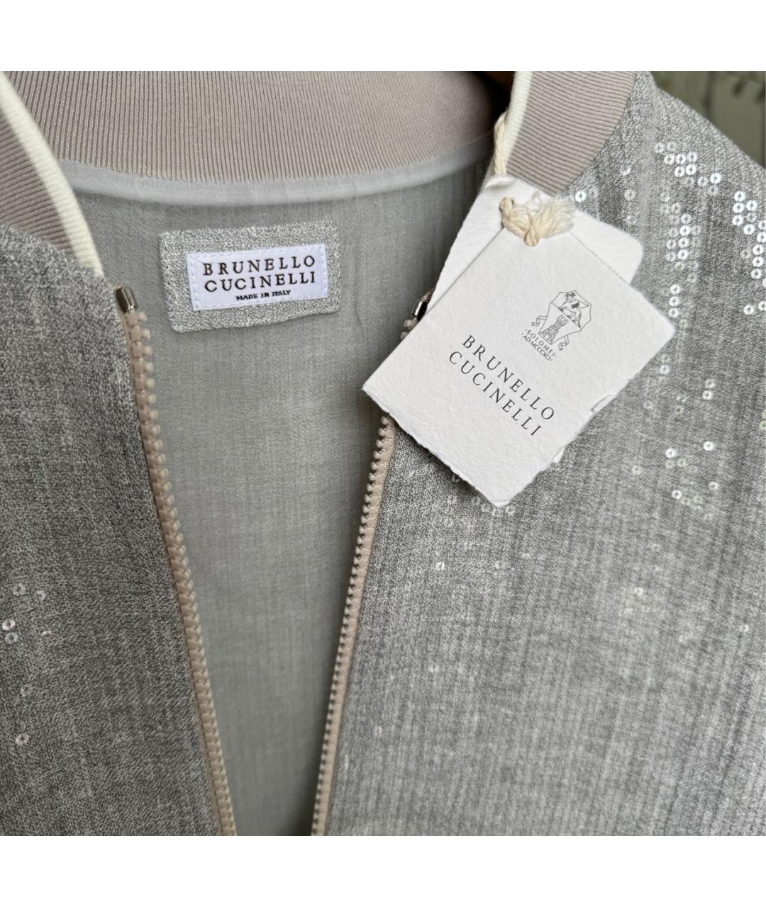 BRUNELLO CUCINELLI Серебряная льняная куртка, фото 3