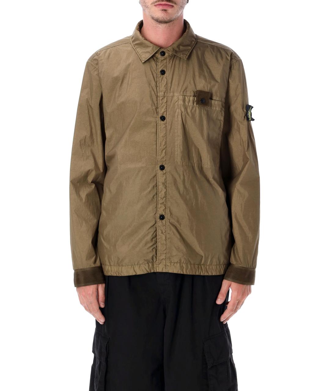 STONE ISLAND Хаки полиамидовая куртка, фото 1