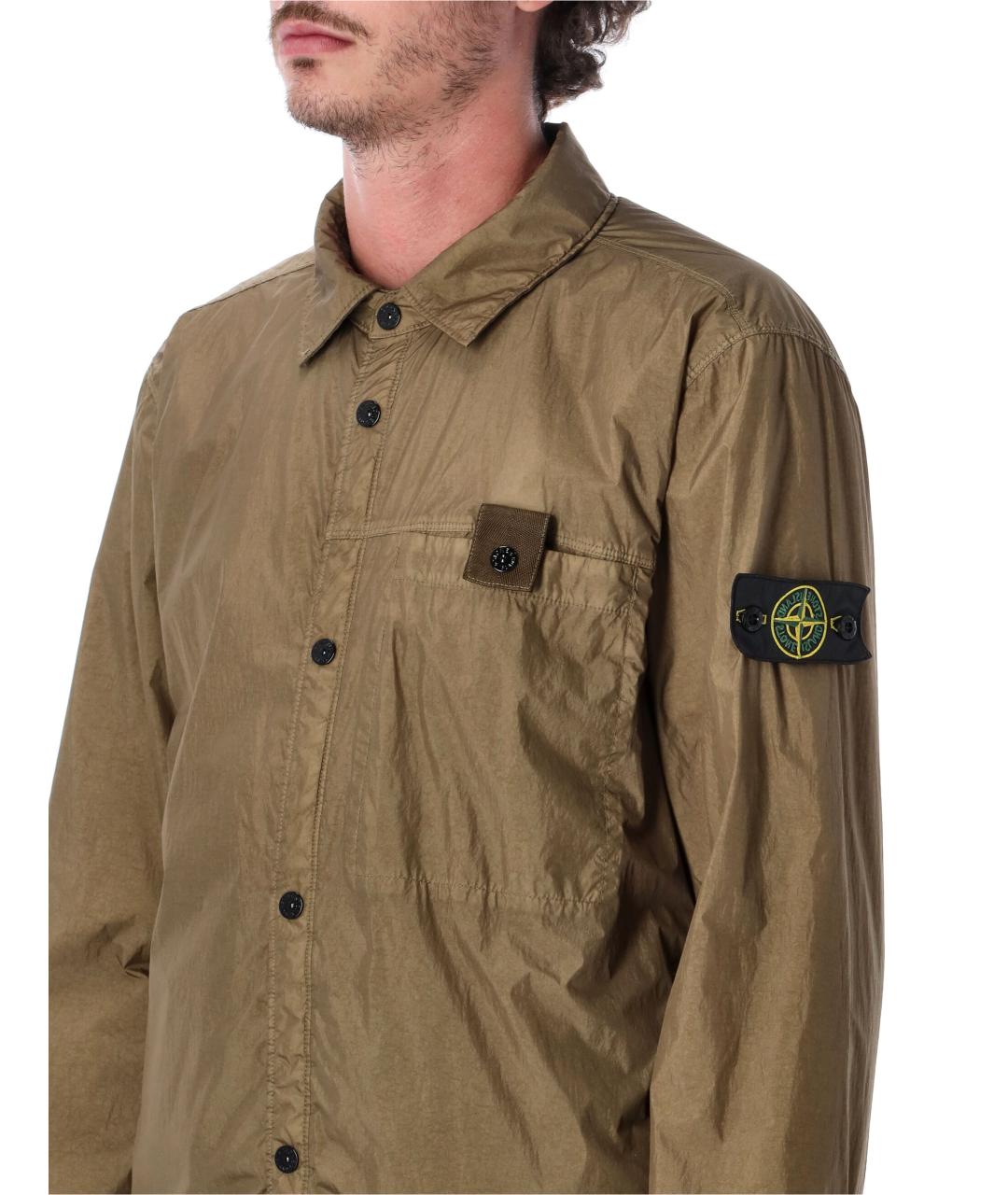 STONE ISLAND Хаки полиамидовая куртка, фото 3