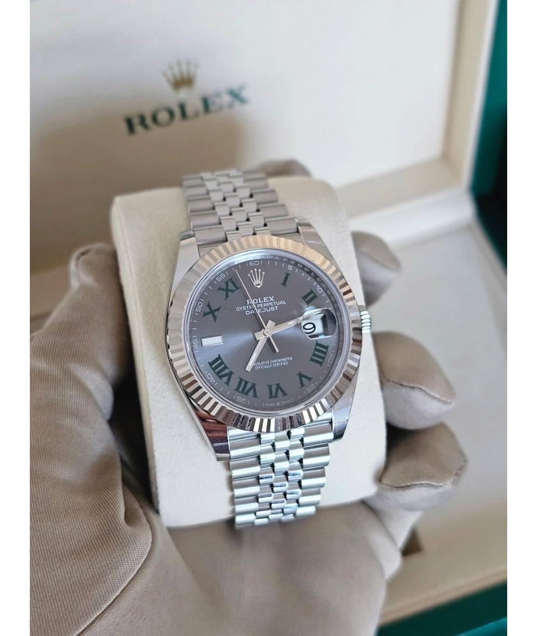 ROLEX Серые часы из белого золота, фото 2