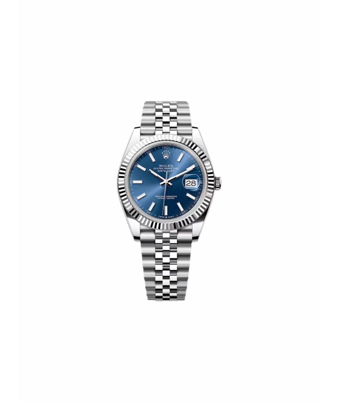ROLEX Синие часы из белого золота, фото 1