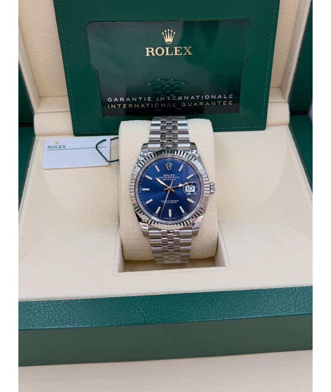 ROLEX Синие часы из белого золота, фото 2