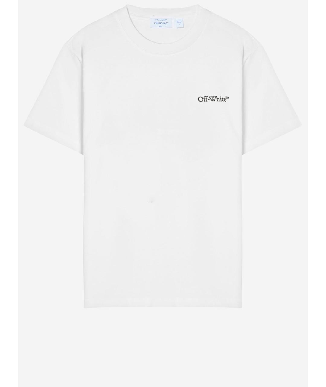 OFF-WHITE Белая хлопковая футболка, фото 4