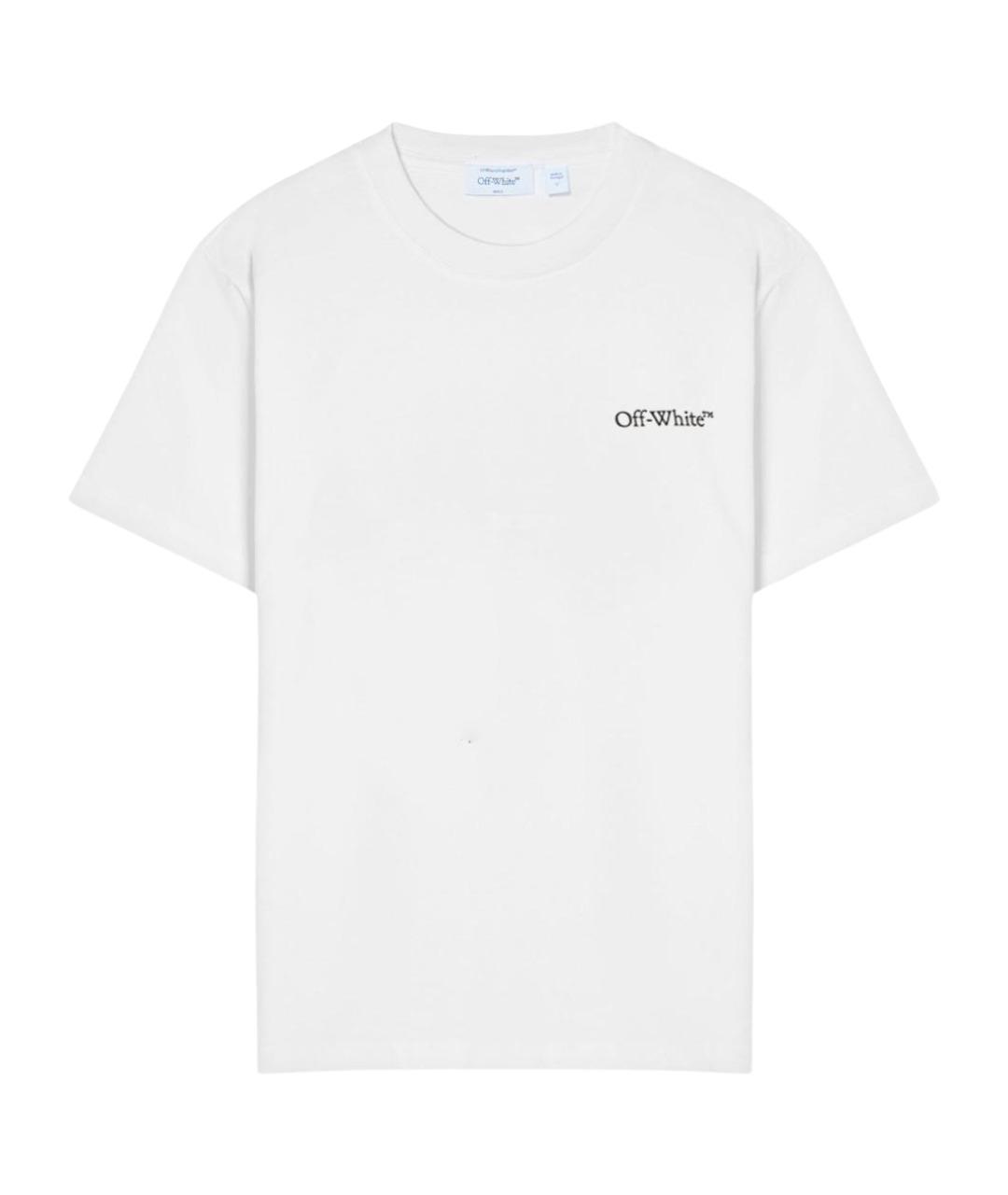 OFF-WHITE Белая хлопковая футболка, фото 1