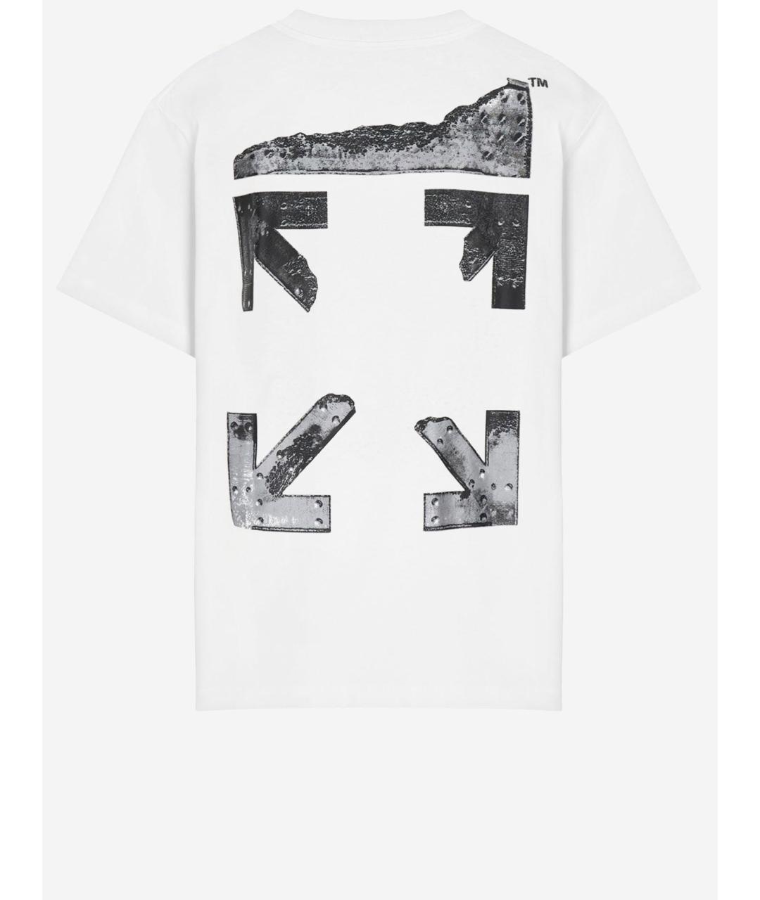 OFF-WHITE Белая хлопковая футболка, фото 2