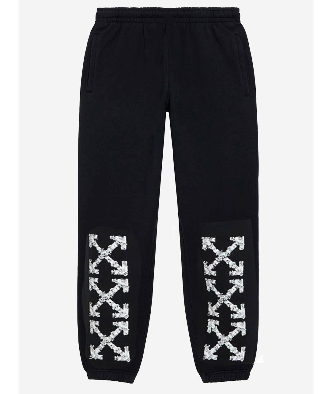 OFF-WHITE Черные хлопковые повседневные брюки, фото 2