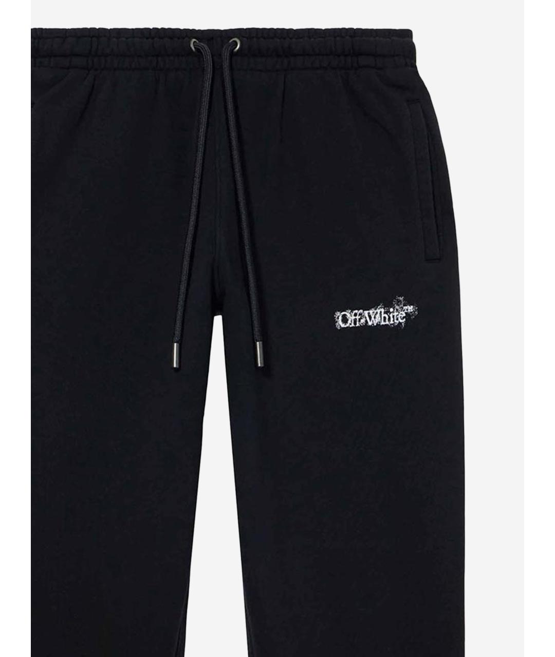 OFF-WHITE Черные хлопковые повседневные брюки, фото 3
