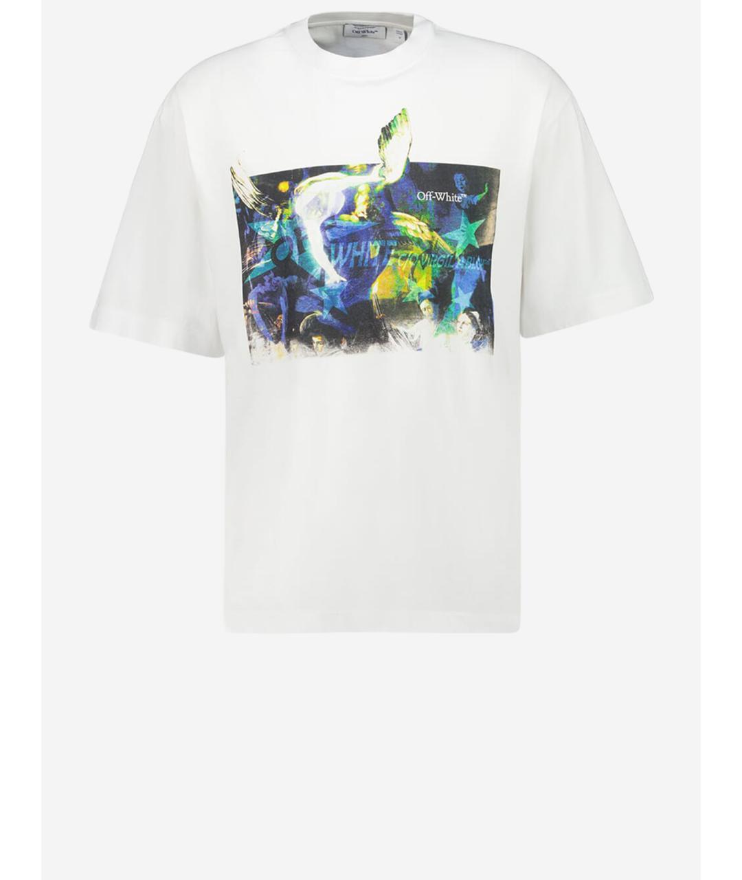OFF-WHITE Белая хлопковая футболка, фото 4