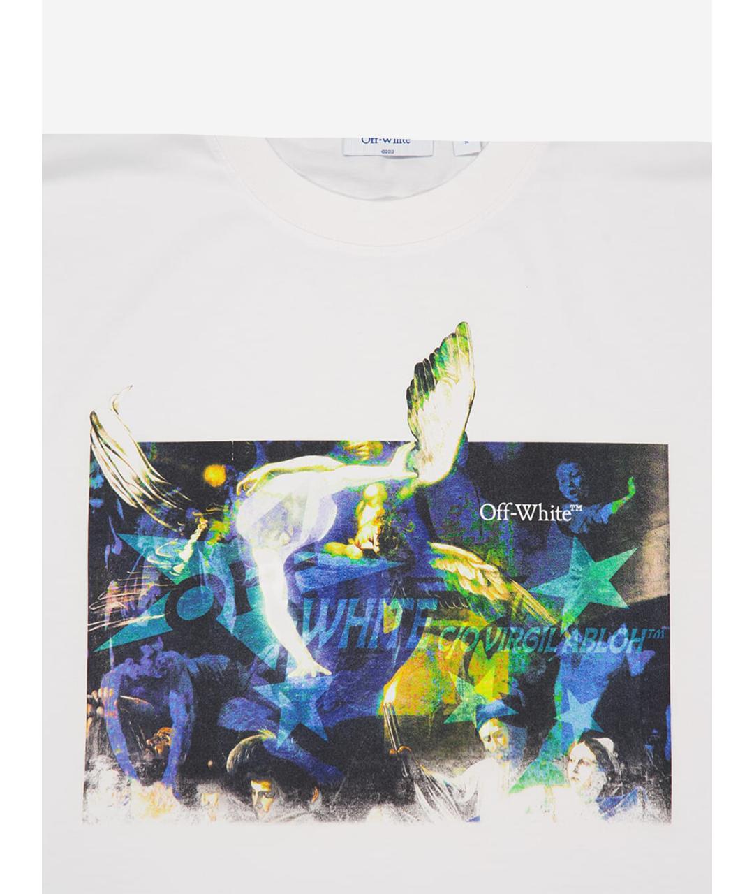 OFF-WHITE Белая хлопковая футболка, фото 3