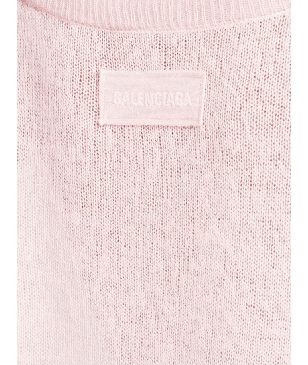 BALENCIAGA Розовый кашемировый джемпер / свитер, фото 3