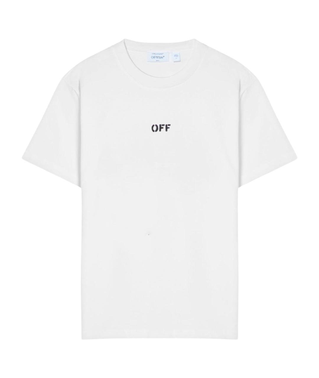 OFF-WHITE Белая хлопковая футболка, фото 1